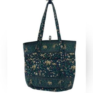 VERA BRADLEY Tote Purse Vintage Safari African Jungle Animal Print Quilted 80's